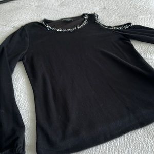 INC international Concepts, ladies, top with stones around neck and shoulder.